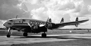 A TWA Lockheed L-749A Constellation at London Heathrow Airport
